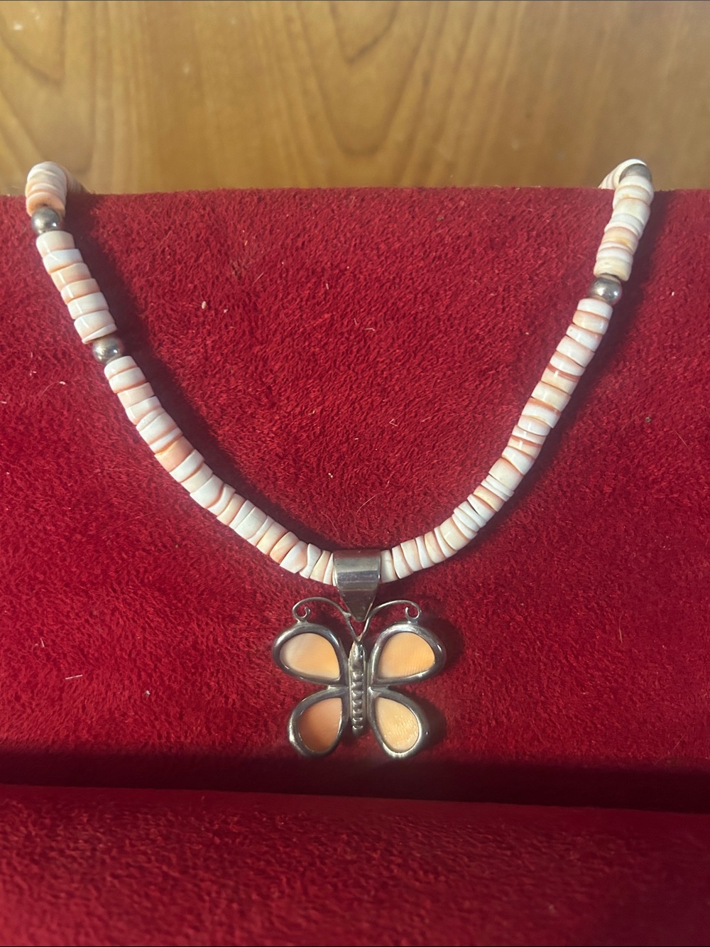 Jay King Angel Skin Coral Butterfly Necklace